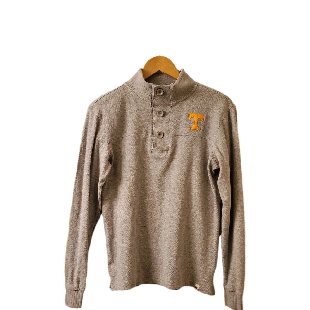 Colosseum Sweater S Thermal TN VOLS University Tennessee Volunteers Button Gray